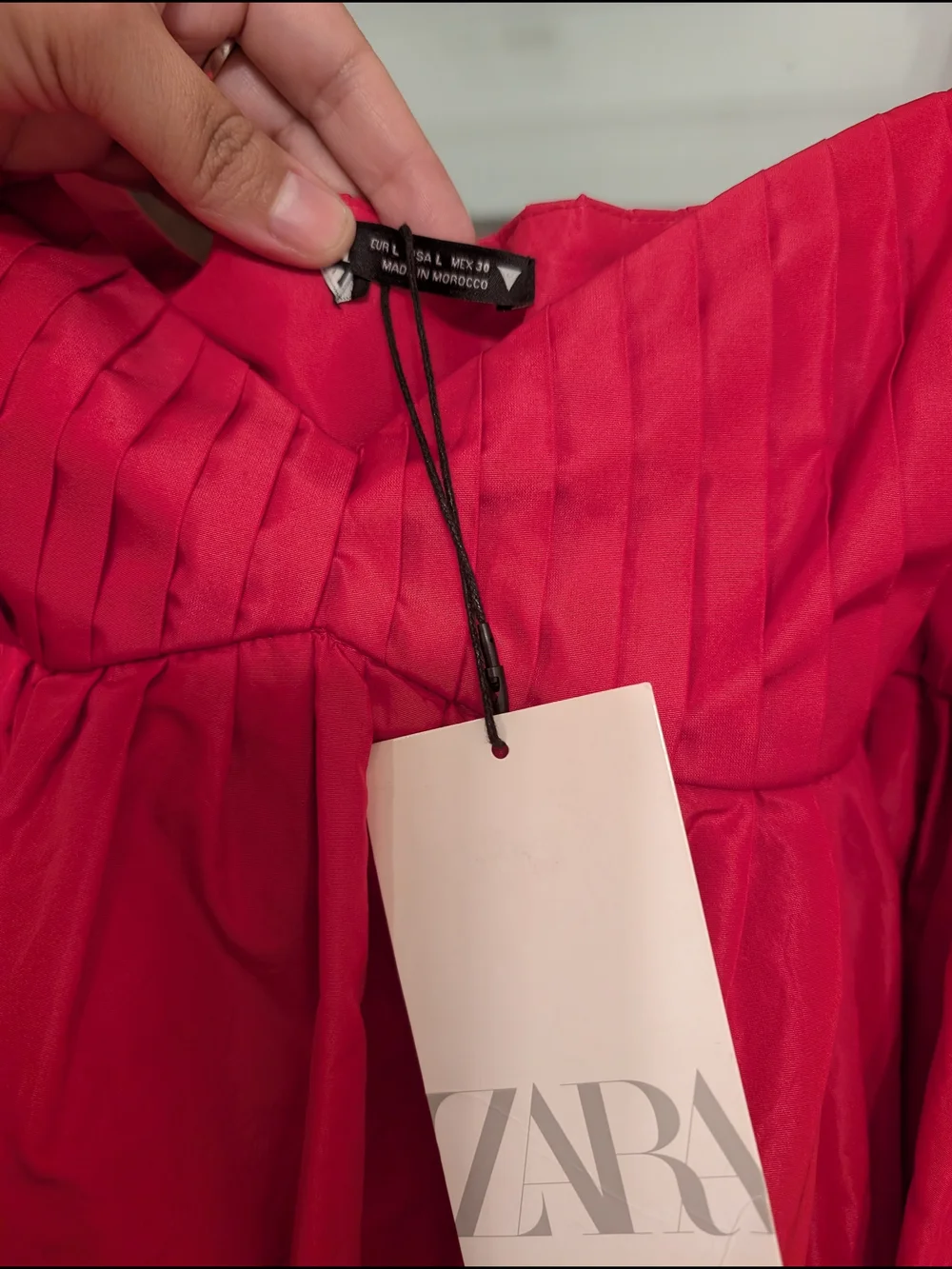 Zara Bright Fuchsia Pleated Mini Dress - Picture 3 of 6